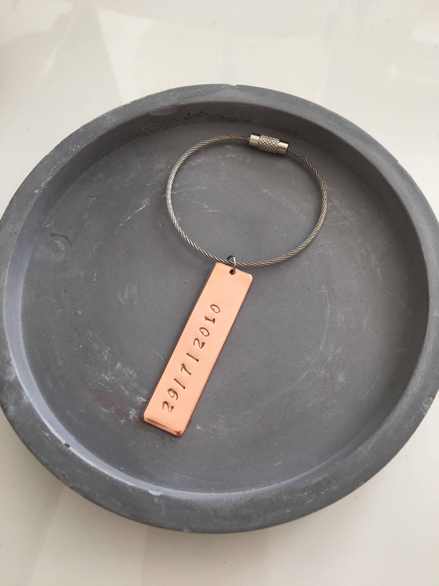 Copper Keyring, Father's Day, Father's Day Gift, Copper Keychain, Personalise Keyring, Copper Gift, Stamped Keyring, choose your own wording - The Little Stamping Co.