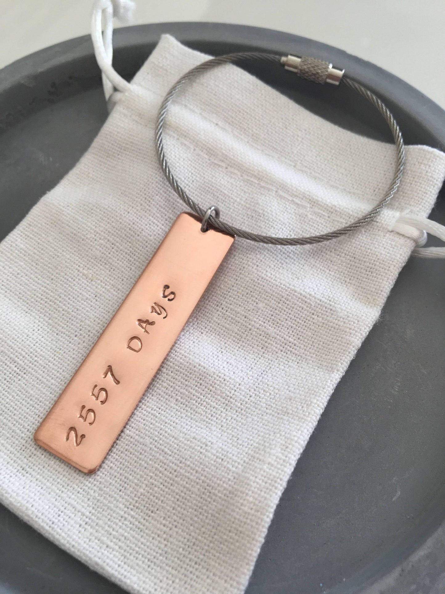 Copper Keyring, Father's Day, Father's Day Gift, Copper Keychain, Personalise Keyring, Copper Gift, Stamped Keyring, choose your own wording - The Little Stamping Co.