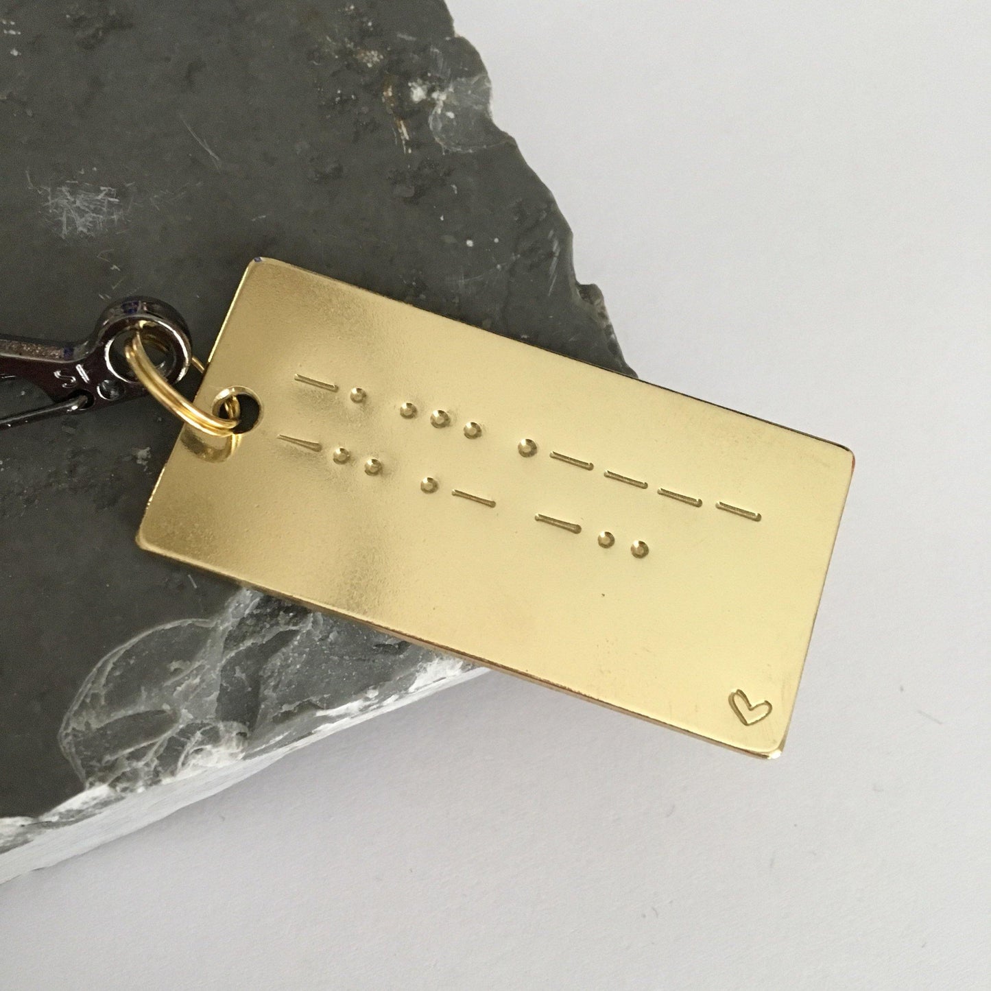 Morse Code Keyring, Morse Code, Secret Message Keyring, Personalised Keychain, Hand Stamped, Gift for Him - The Little Stamping Co.