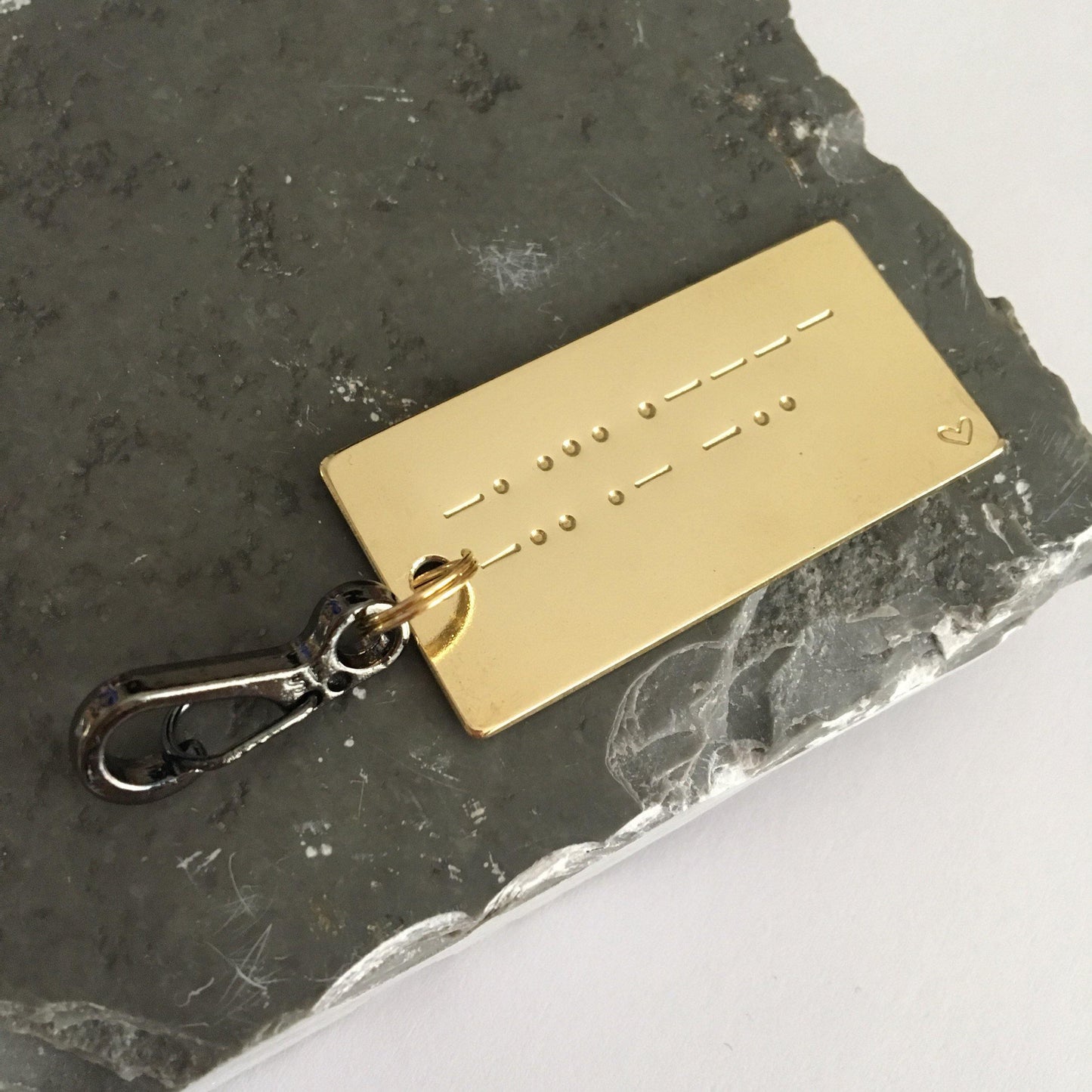 Morse Code Keyring, Morse Code, Secret Message Keyring, Personalised Keychain, Hand Stamped, Gift for Him - The Little Stamping Co.