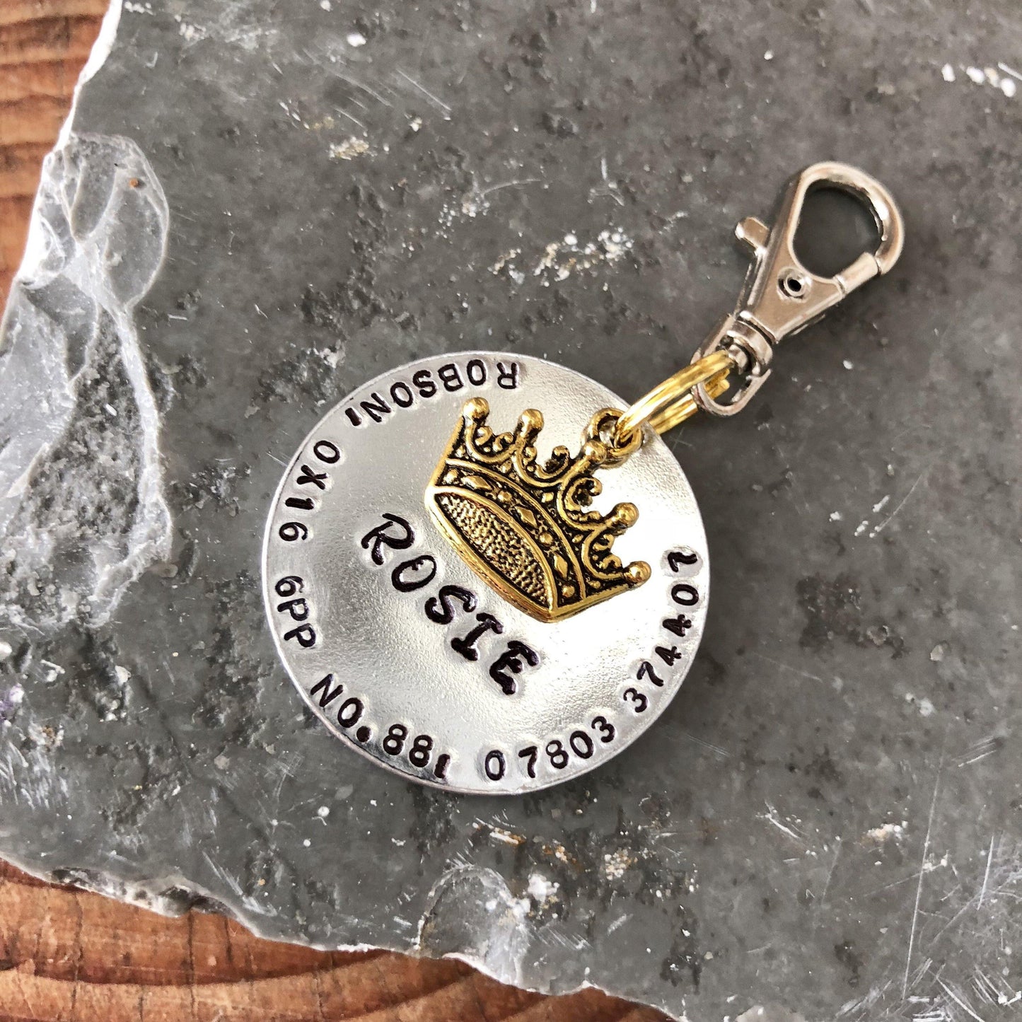 Personalised Dog Tag, Pet Tag, Dog Tag, Pet ID Tag, Dog ID Tag, Custom Dog Tag, Personalised Pet Tag, Pet Jewellery, Princess, Crown - The Little Stamping Co.