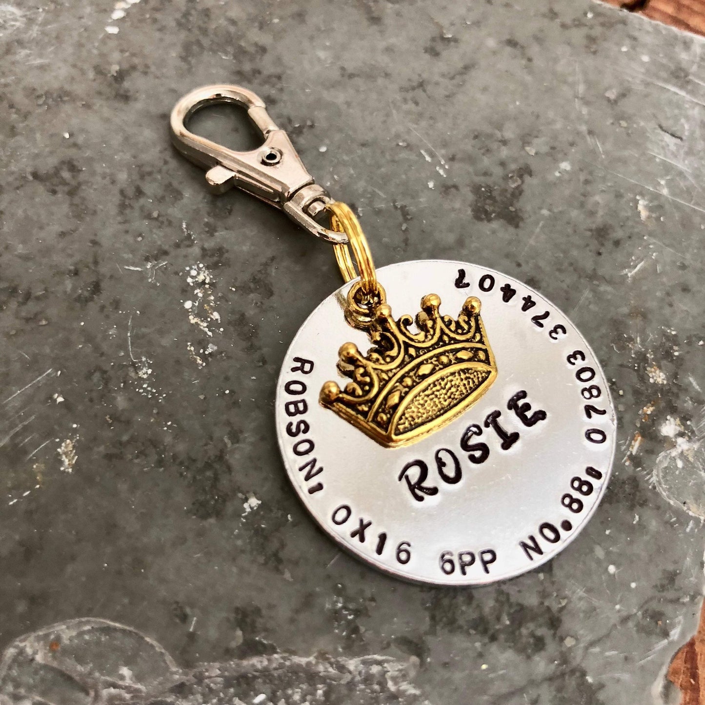 Personalised Dog Tag, Pet Tag, Dog Tag, Pet ID Tag, Dog ID Tag, Custom Dog Tag, Personalised Pet Tag, Pet Jewellery, Princess, Crown - The Little Stamping Co.