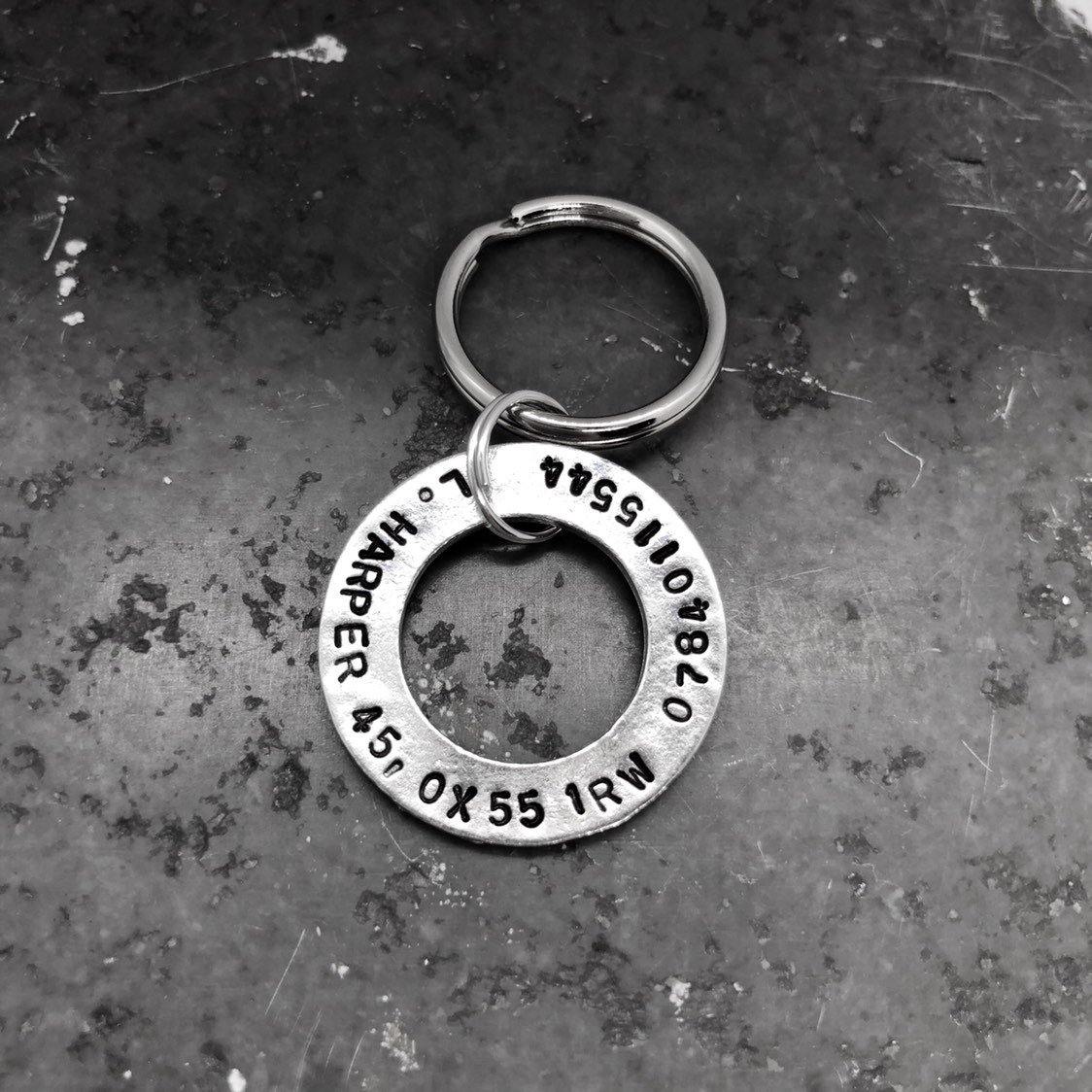 Dog Tag, Pet ID Tag, Personalised Hand Stamped Pet Tag in Pewter - The Little Stamping Co.