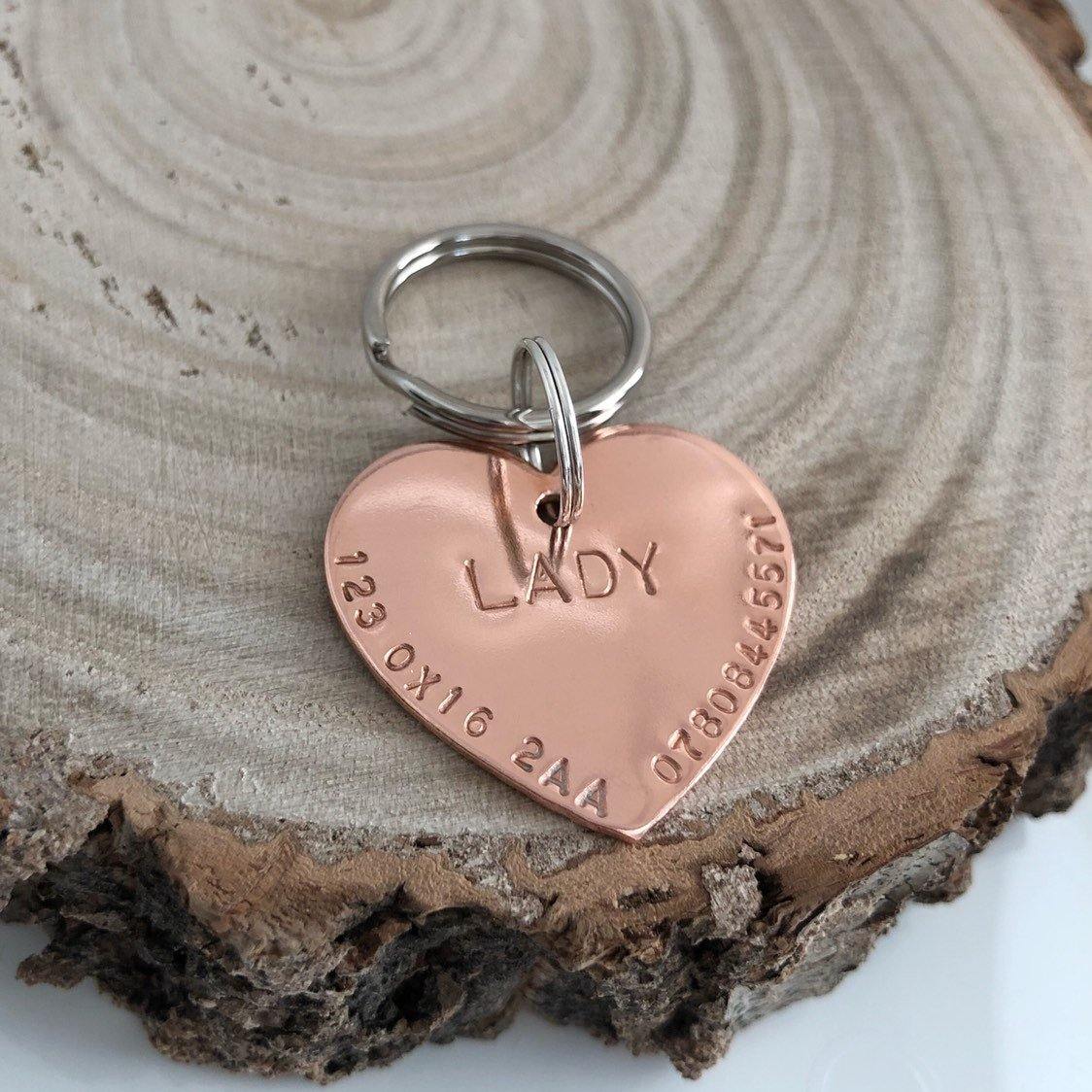 Copper Heart Dog ID Tag - The Little Stamping Co.
