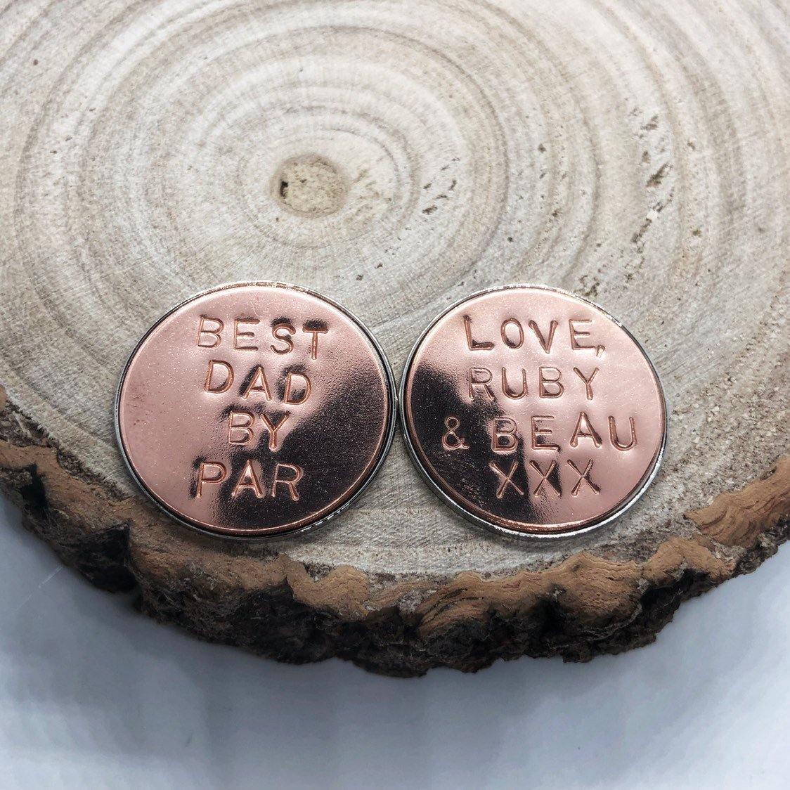 Golf Ball Marker, Golf Gift, Custom Golf, Personalised Golf Ball Marker, Copper - The Little Stamping Co.