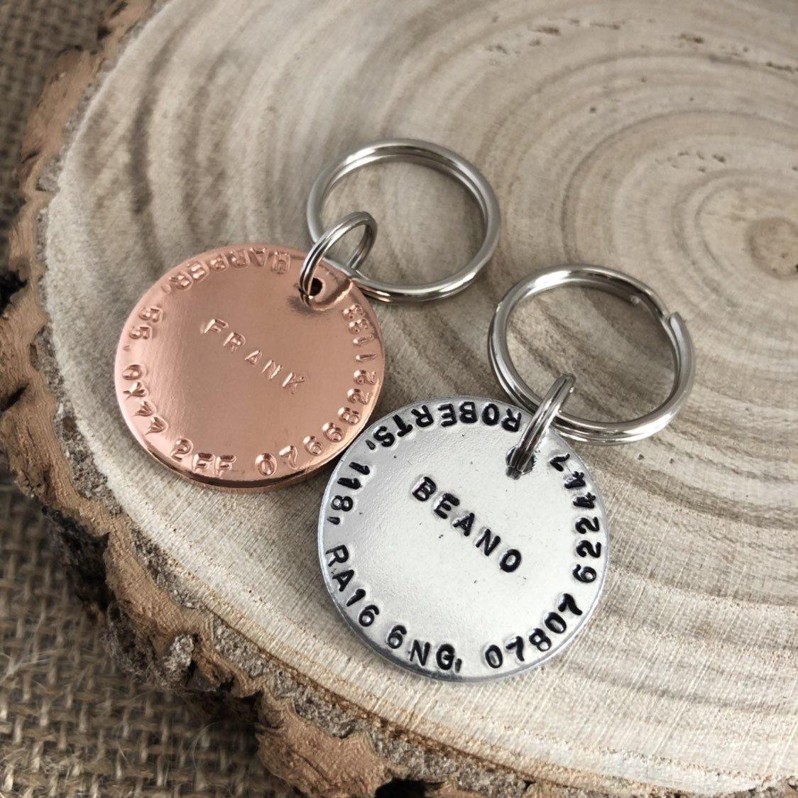 Dog Tag Personalised, Dog Tag for Dogs, Pet ID Tag, Copper or Aluminium - The Little Stamping Co.