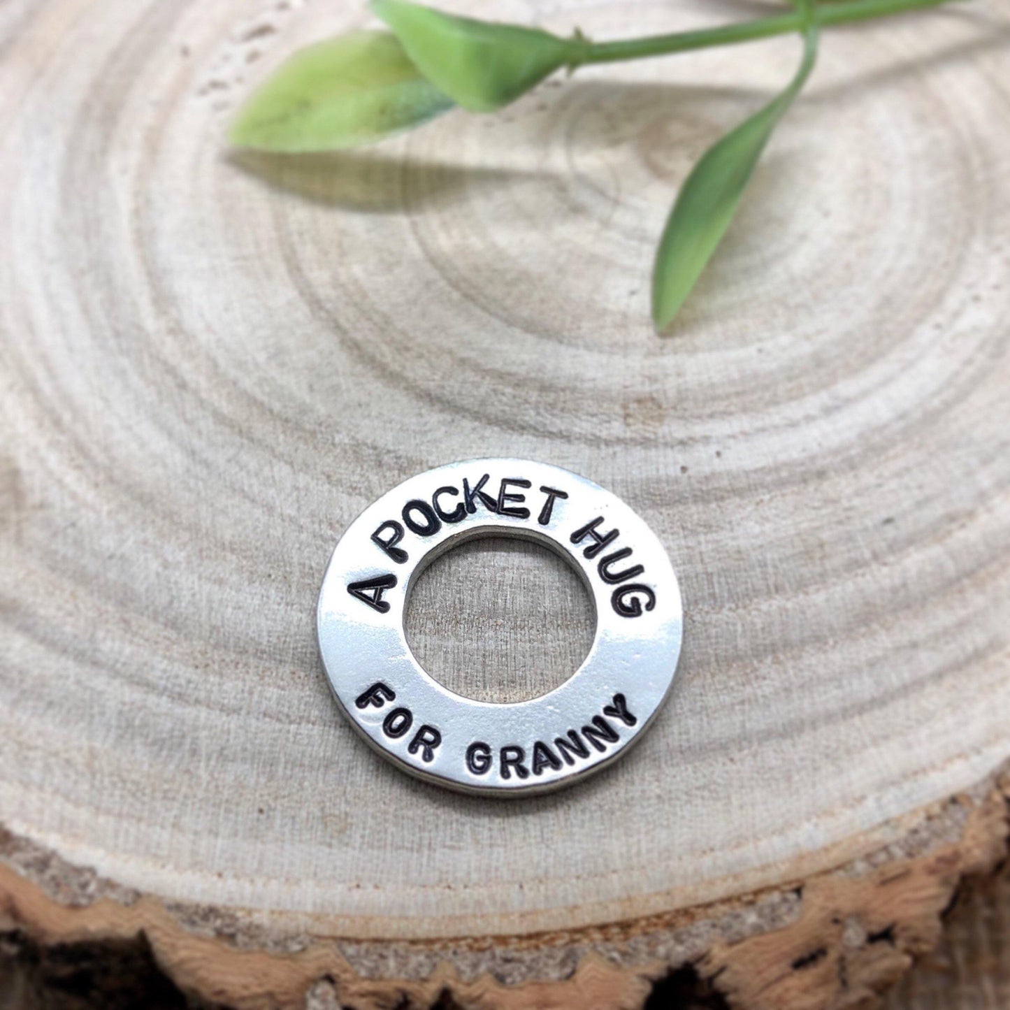 Pocket hug token, personalised hand cast pewter washer. - The Little Stamping Co.