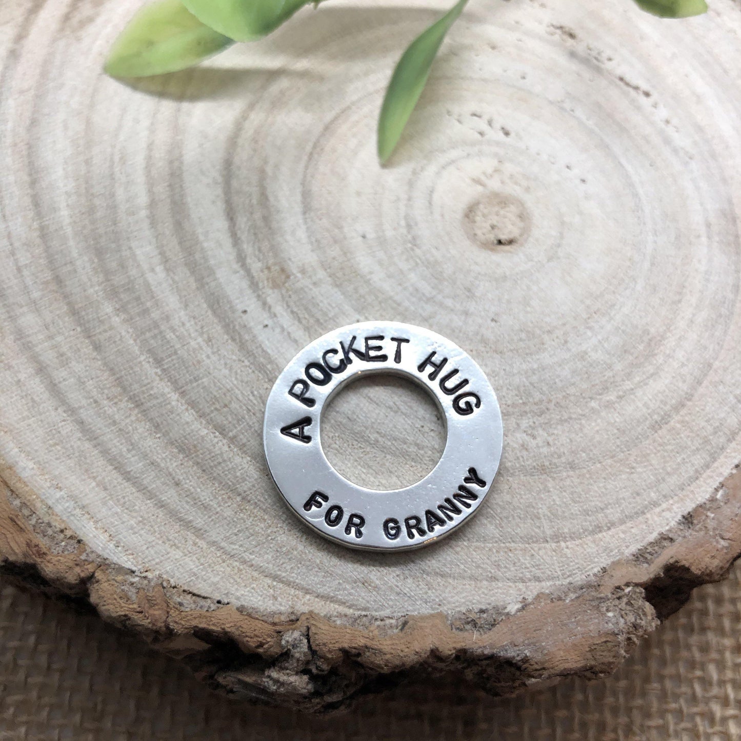 Pocket hug token, personalised hand cast pewter washer. - The Little Stamping Co.