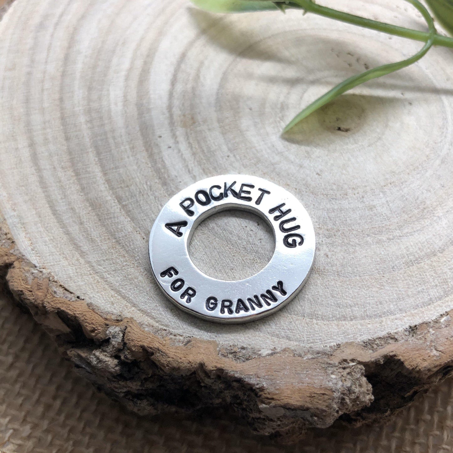 Pocket hug token, personalised hand cast pewter washer. - The Little Stamping Co.