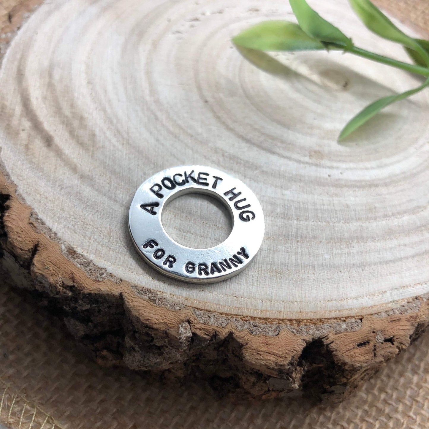 Pocket hug token, personalised hand cast pewter washer. - The Little Stamping Co.