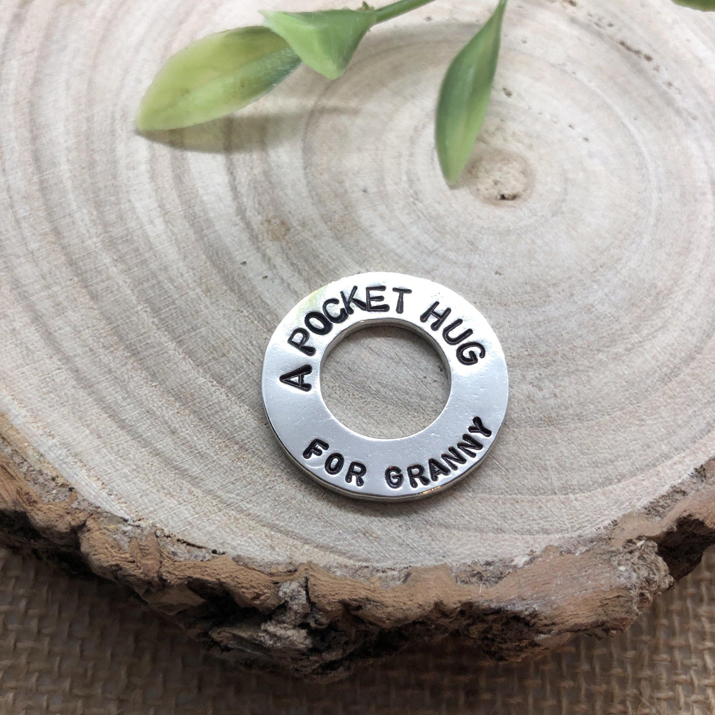 Pocket hug token, personalised hand cast pewter washer. - The Little Stamping Co.