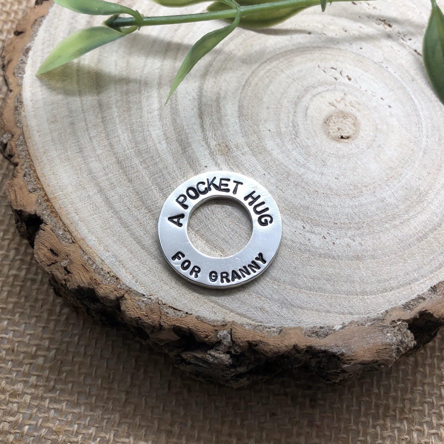 Pocket hug token, personalised hand cast pewter washer. - The Little Stamping Co.