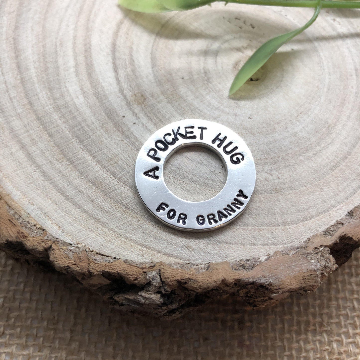 Pocket hug token, personalised hand cast pewter washer. - The Little Stamping Co.