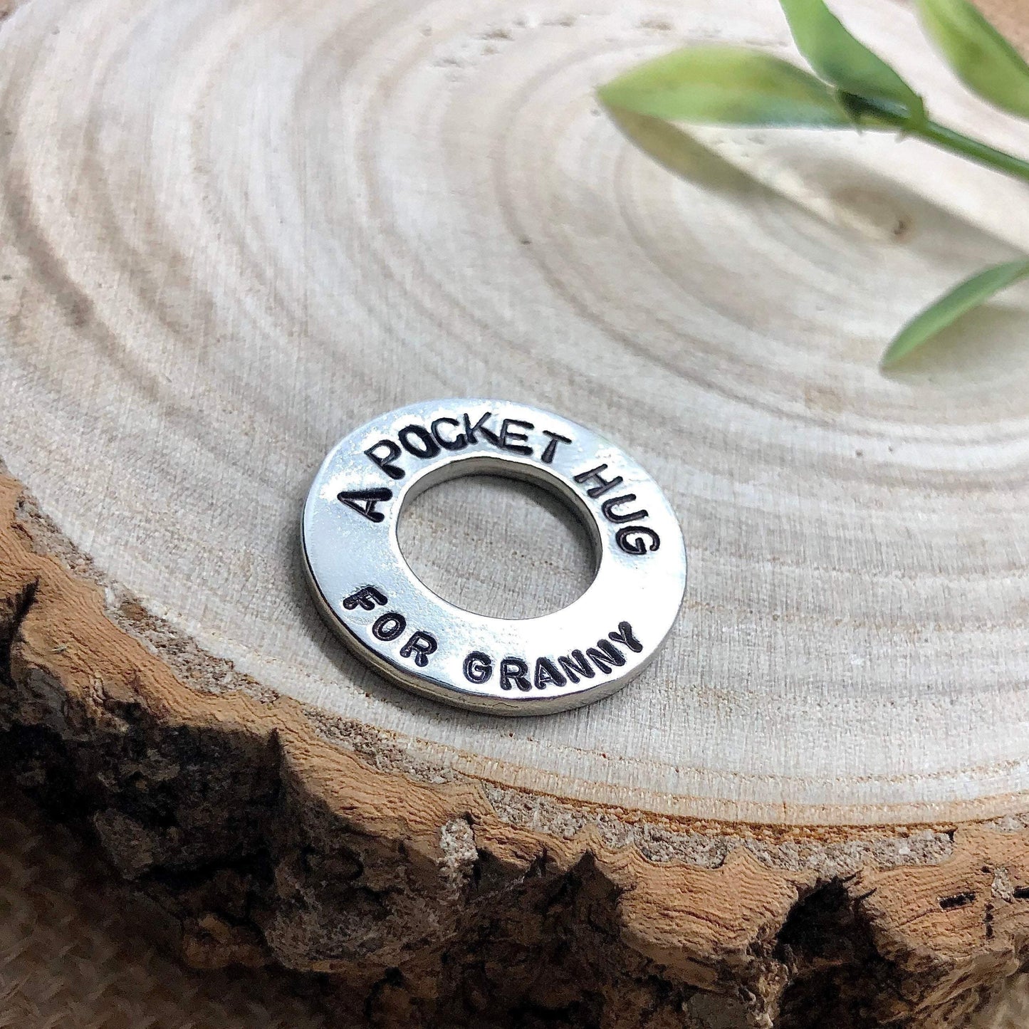 Pocket hug token, personalised hand cast pewter washer. - The Little Stamping Co.