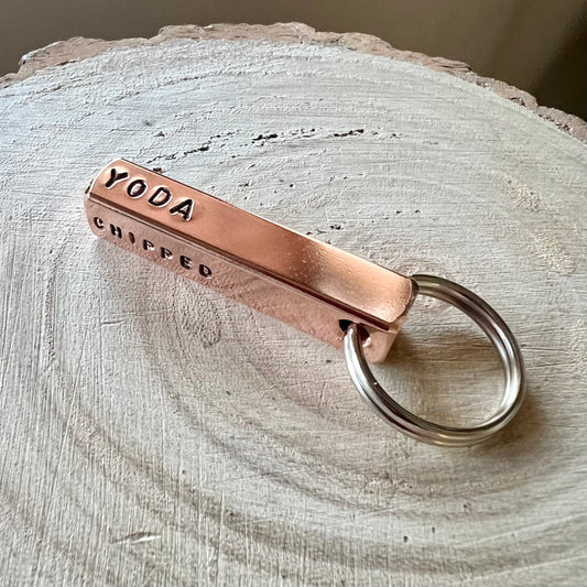 Copper Four-Sided Dog ID Tag