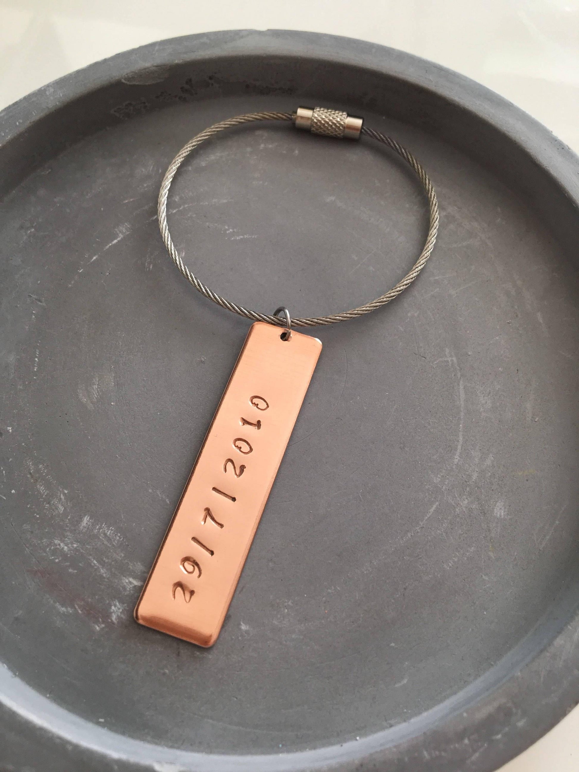 Copper Keyring, Father's Day, Father's Day Gift, Copper Keychain, Personalise Keyring, Copper Gift, Stamped Keyring, choose your own wording - The Little Stamping Co.