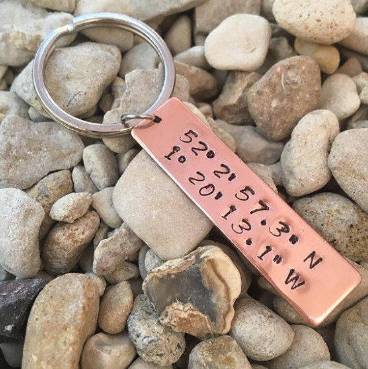 Copper Keyring, Father's Day, Father's Day Gift, Copper Keychain, Personalise Keyring, Copper Gift, Stamped Keyring, choose your own wording - The Little Stamping Co.