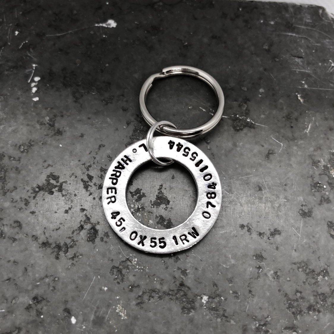 Dog Tag, Pet ID Tag, Personalised Hand Stamped Pet Tag in Pewter - The Little Stamping Co.