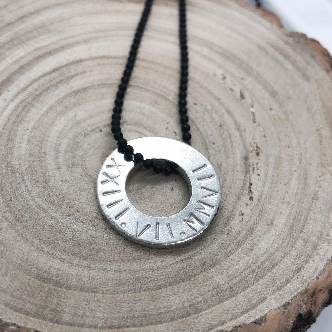 Men's personalised necklace, name necklace, mens jewellery, pewter, custom jewelry, Jewellery for him, 10 year anniversary tin - The Little Stamping Co.