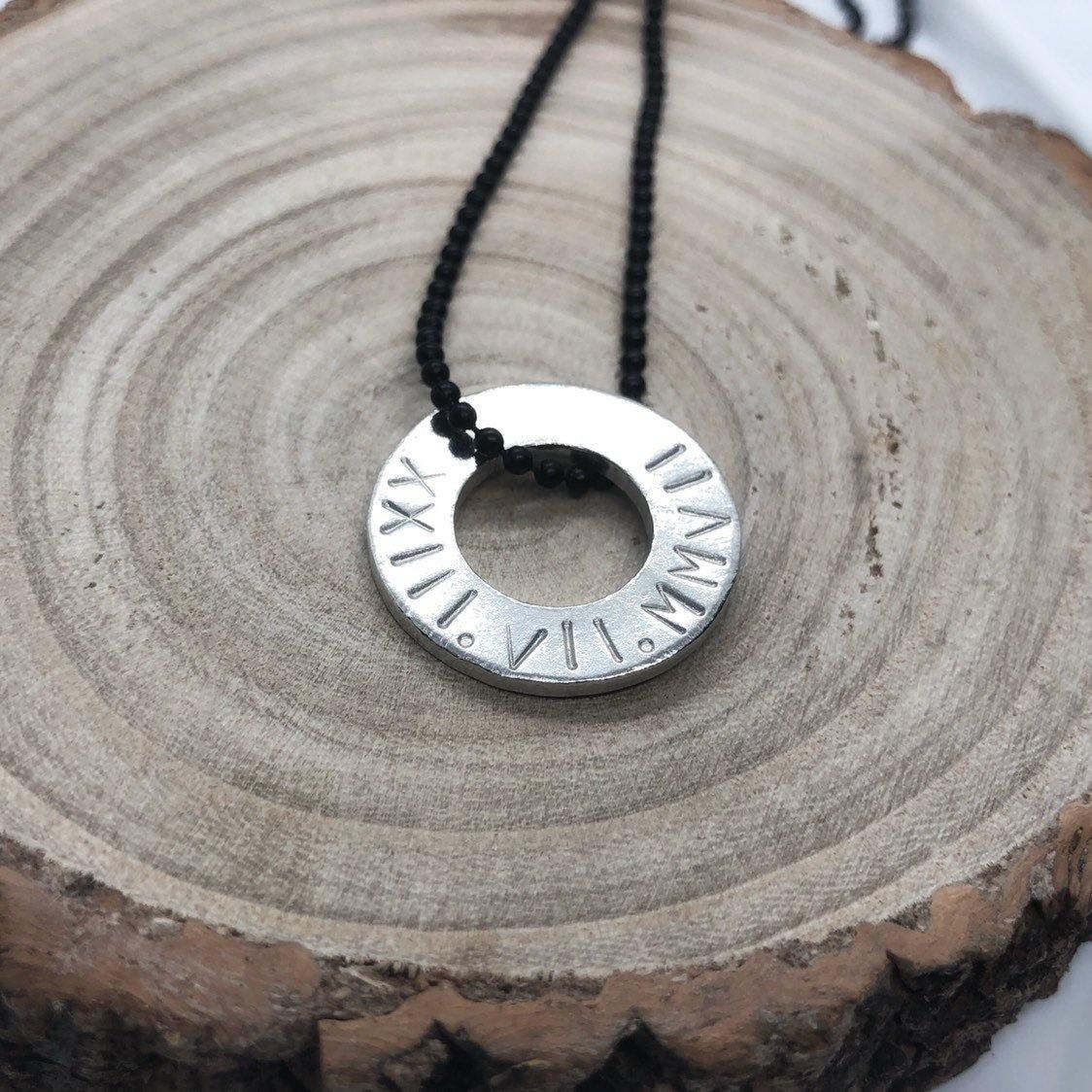 Men's personalised necklace, name necklace, mens jewellery, pewter, custom jewelry, Jewellery for him, 10 year anniversary tin - The Little Stamping Co.