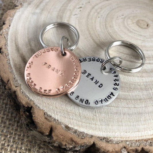 Dog Tag Personalised, Dog Tag for Dogs, Pet ID Tag, Copper or Aluminium - The Little Stamping Co.