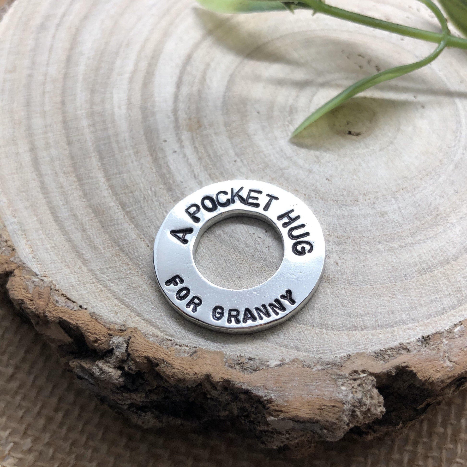 Pocket hug token, personalised hand cast pewter washer. - The Little Stamping Co.