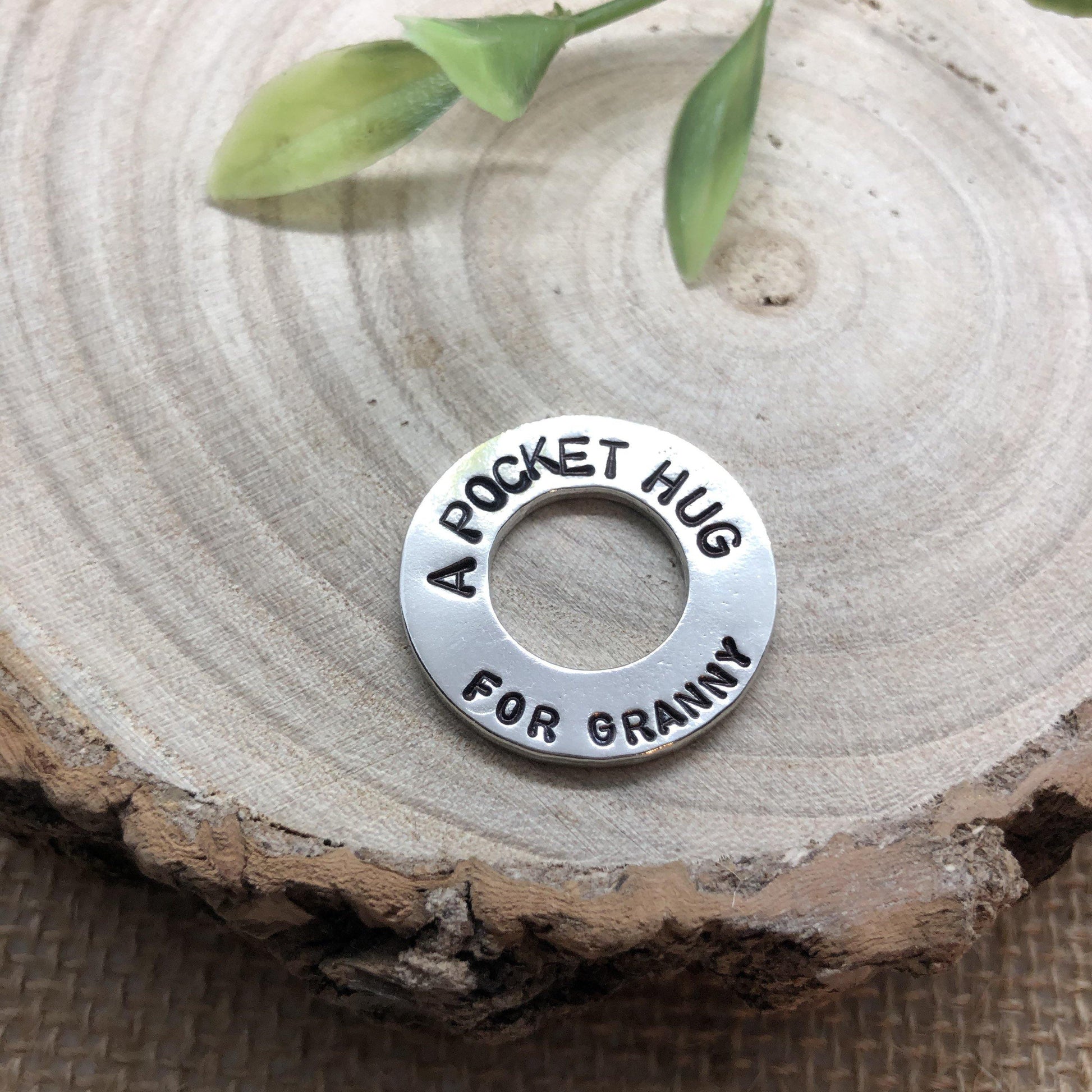 Pocket hug token, personalised hand cast pewter washer. - The Little Stamping Co.