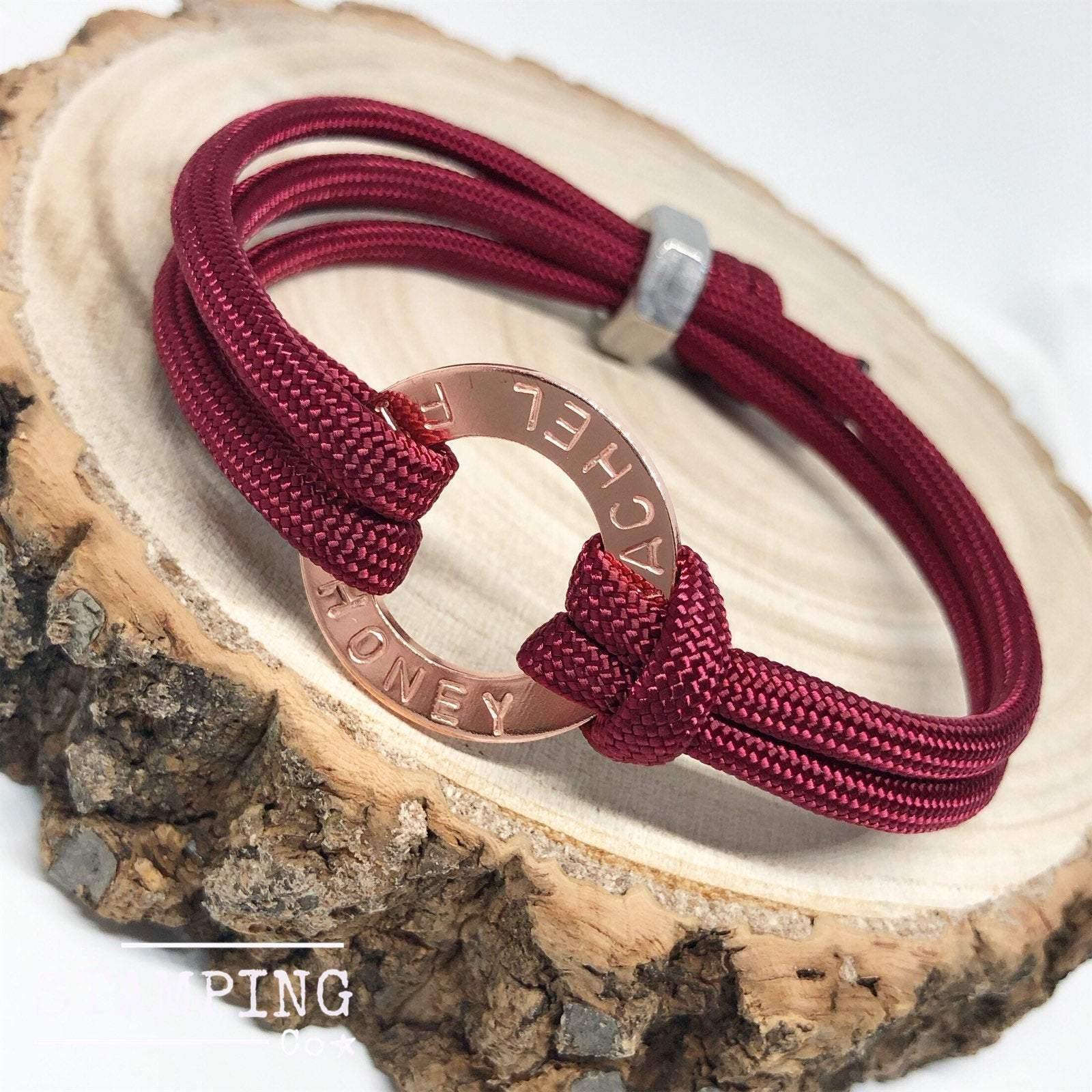 Father’s Day Bracelet, Personalised Men’s Jewellery, Copper and Paracord dad bracelet. - The Little Stamping Co.